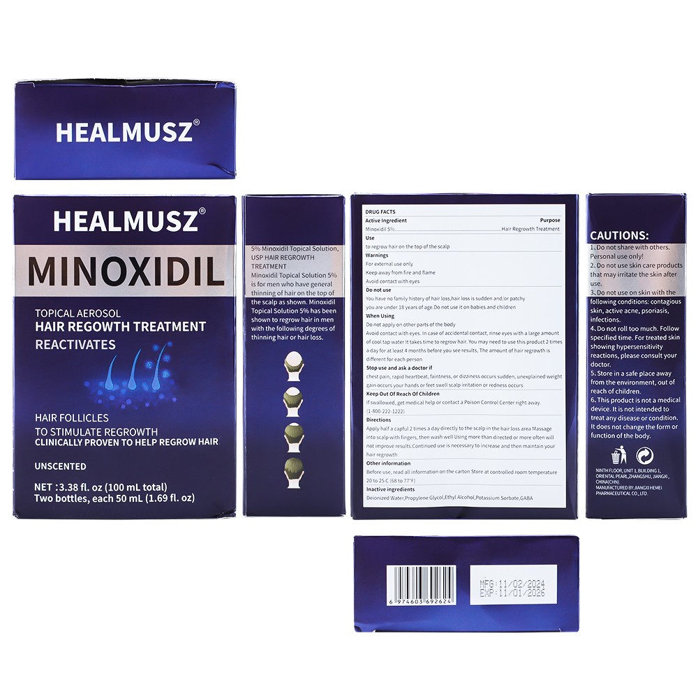 2 Pack Minoxidil 5% Extra Strength Men Hair Regrowth Treatment 2 Month Supply