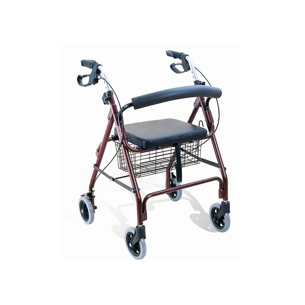 BRAND NEW,  Aluminum Rollator, Burgundy LOWEST PRICE + FREE SHIPPING