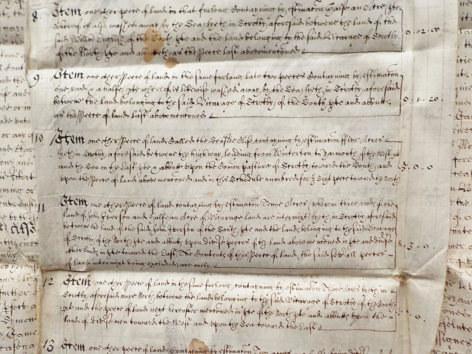 1657 Scratby Norfolk 17th century Vellum Deed Indenture detailed Vellum Schedule