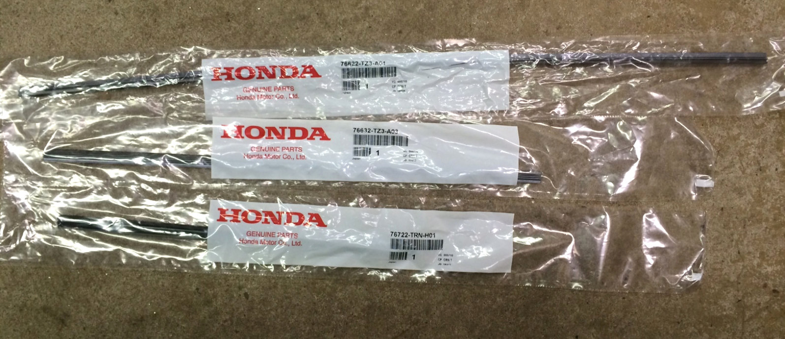 Genuine OEM Honda CR-V Front and Rear Wiper Rubber Insert Set 17-22 Inserts CRV