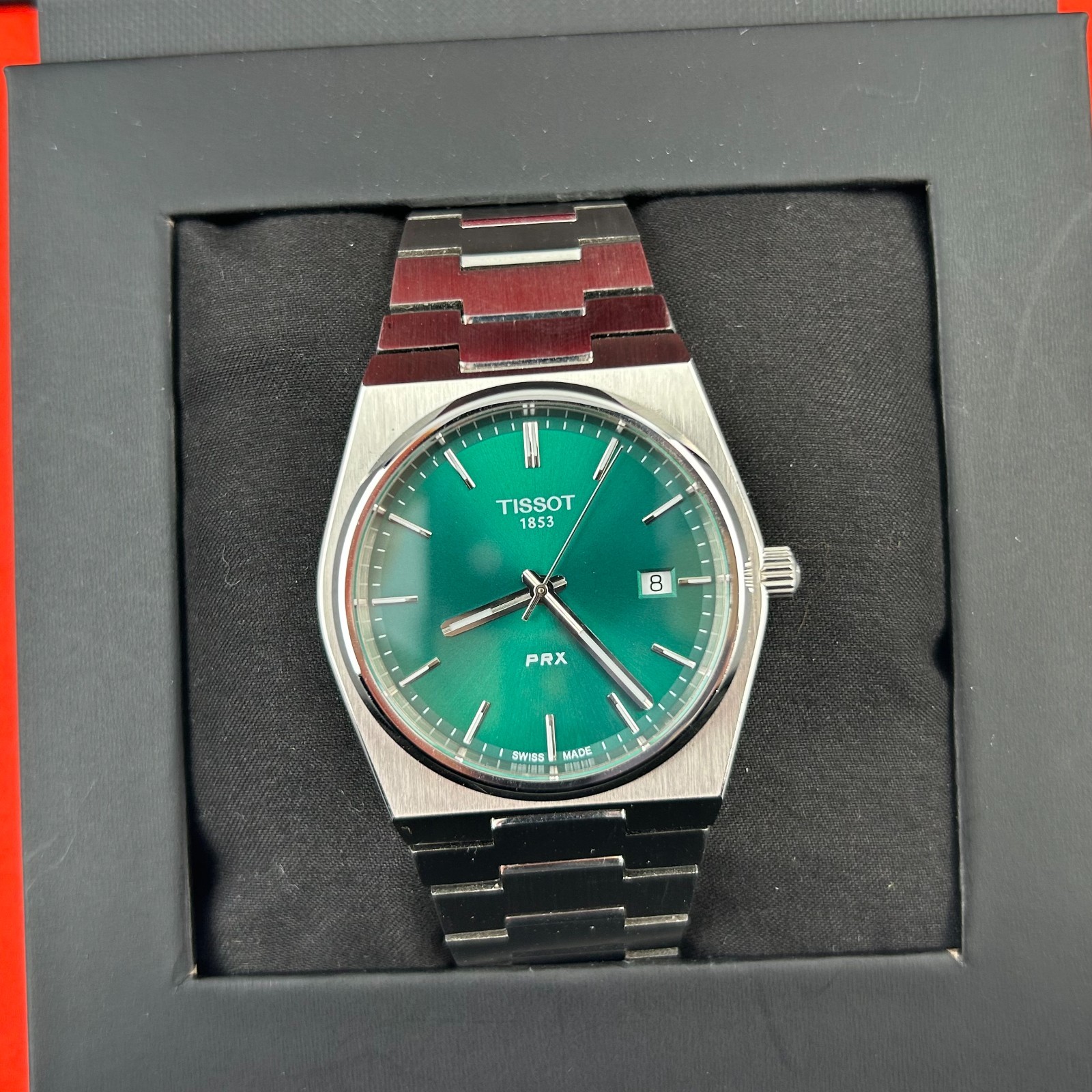 Tissot PRX Green Dial 316L Stainless Steel Men's Quartz Watch T137.410.11.091.00