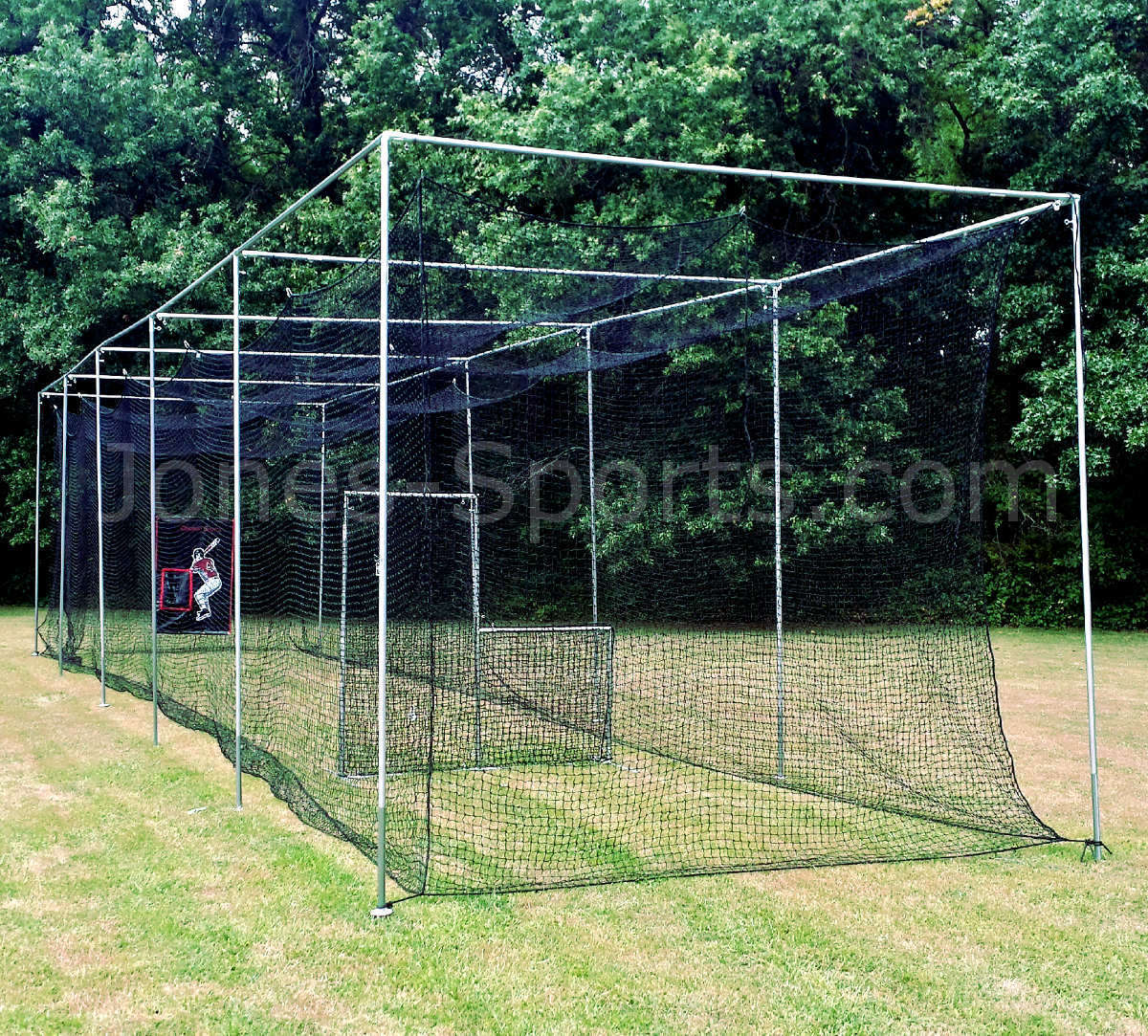 Jones-Sports Batting Cage Nets w/ Optional Frame Kit Netting is #42 Twine 60-Ply