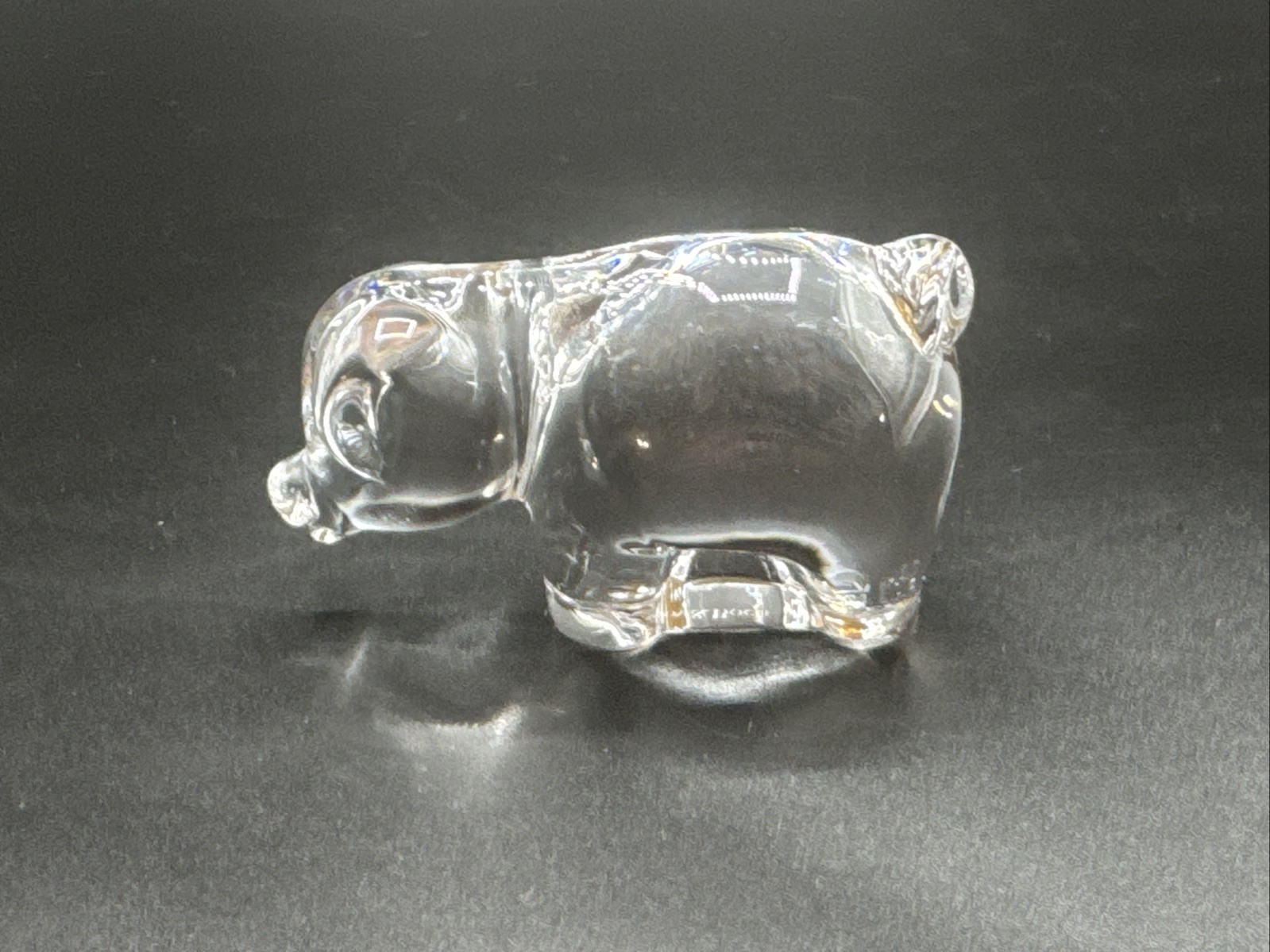 Vintage Villeroy & Boch Crystal Pig Figurine Curly Tail