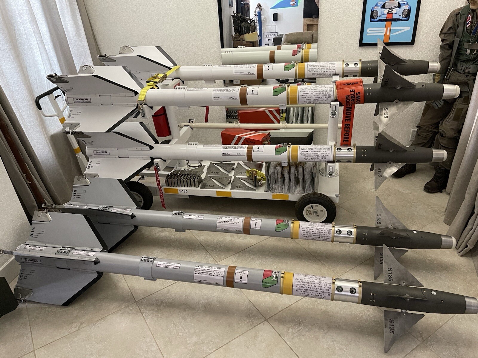 ROLLERON AIM 9 Sidewinder Missile Raytheon USAF Fighter Jet Aviation NAVY TopGun