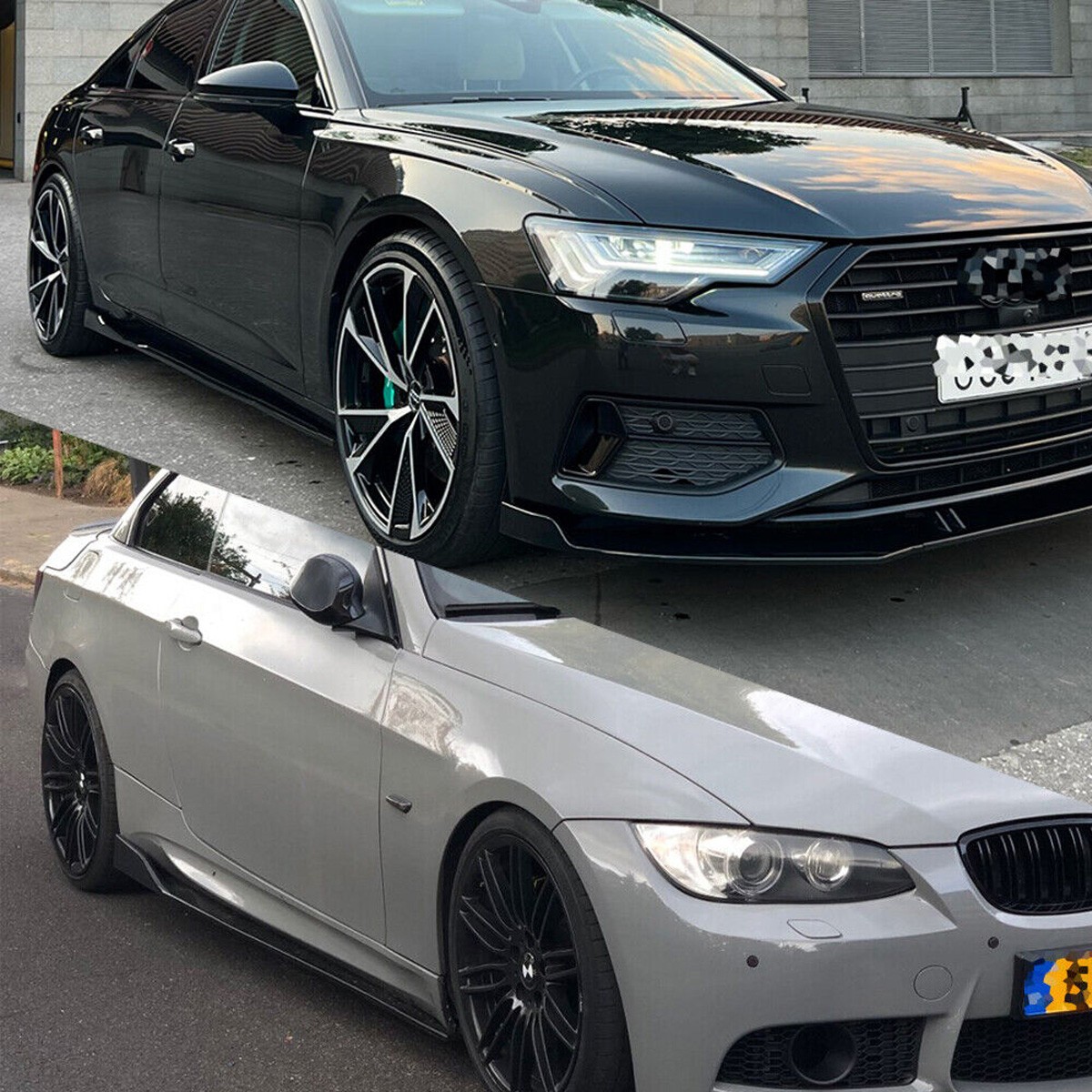 Front Bumper Lip Chin Spoiler Splitter Side Skirt Body Kit For Audi S3 S4 A4 A5