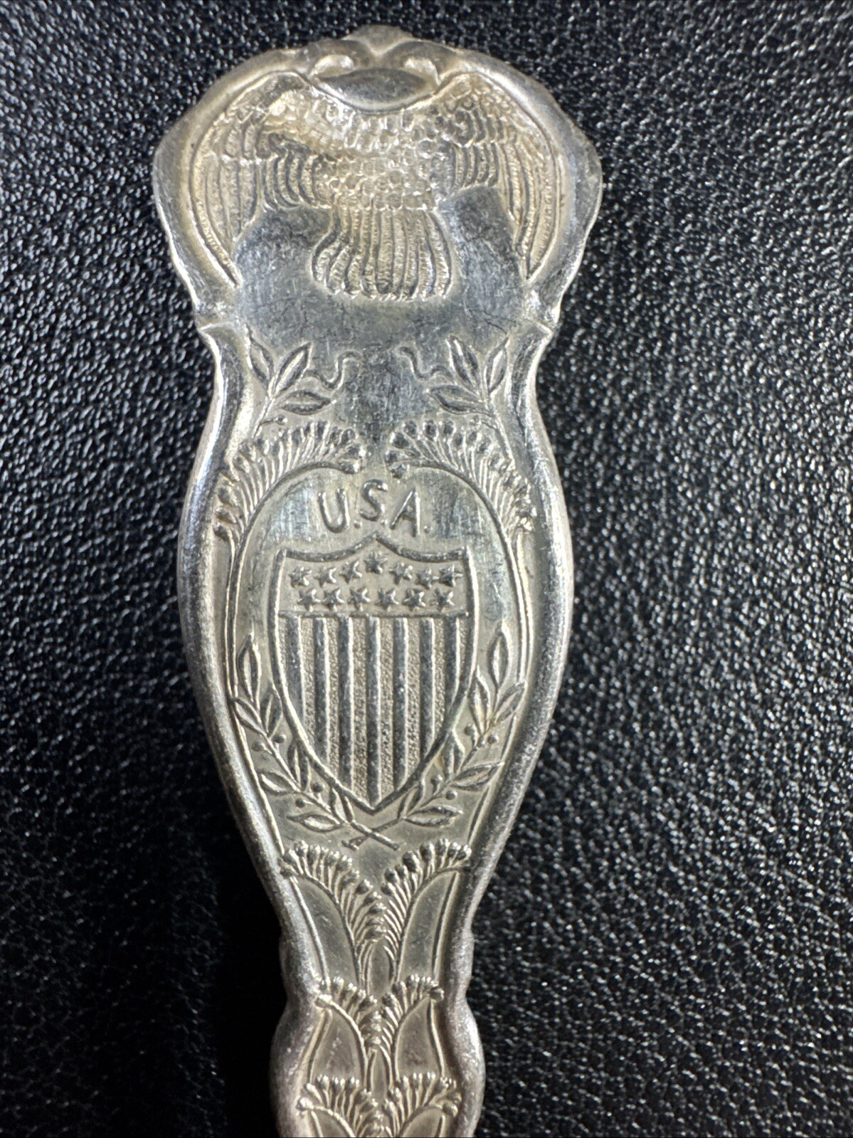 6 VTG WM Rogers International IS Silver Plated State Spoons NYx2, IL, TX, NJ, CA