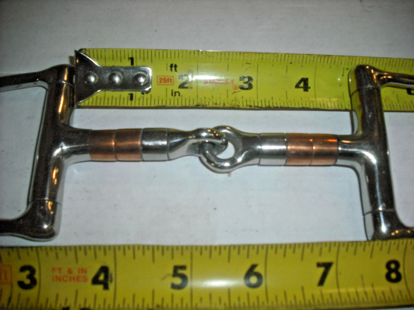 4-1/2" Stainless Steel Copper Rollers Mouth Dee Ring Snaffle Bit
