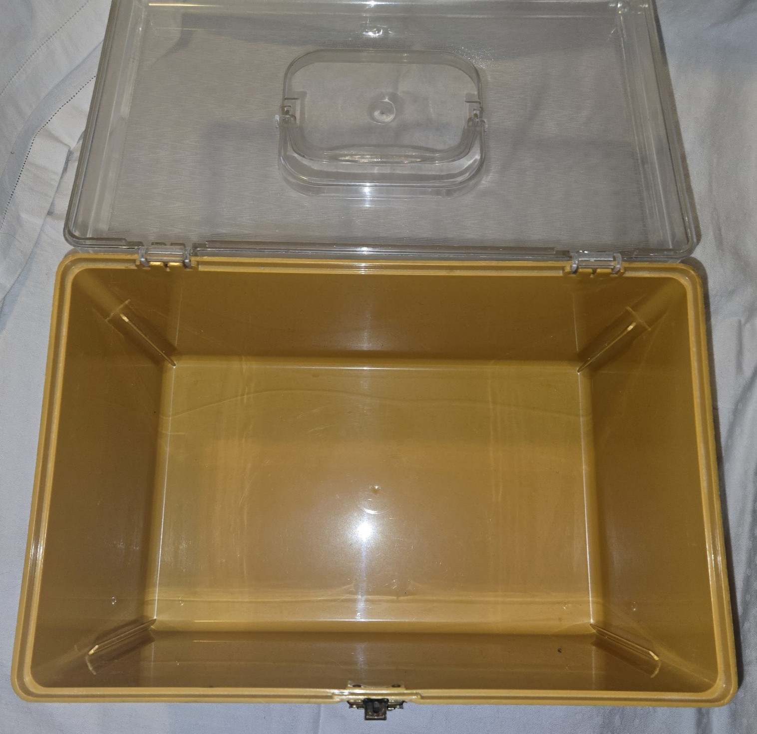 Wilson Wil-Hold Mustard Yellow Sewing Organizer, retro look, with Sewing Notions