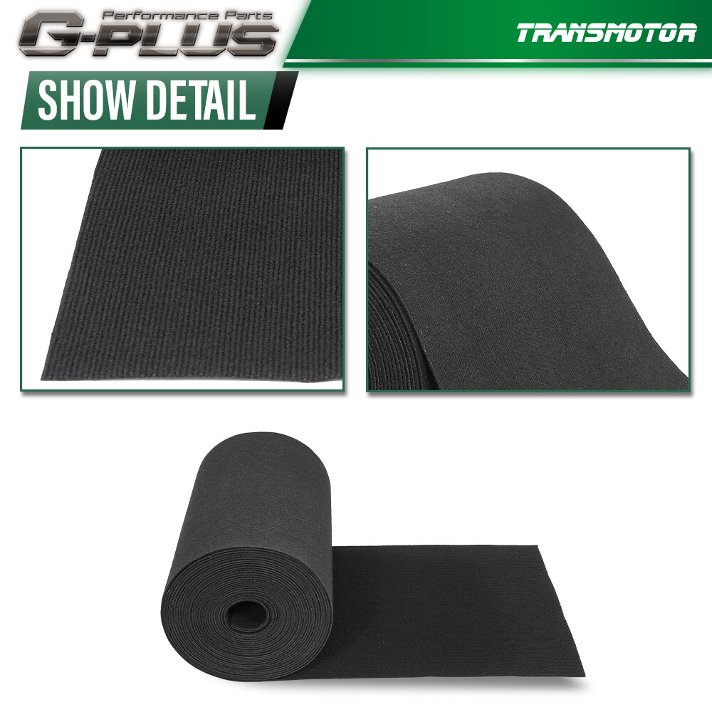 18" x 50' Ribbed Bunk Carpet / Marine Boat Trailer Runners / Outdoor - Black NEW