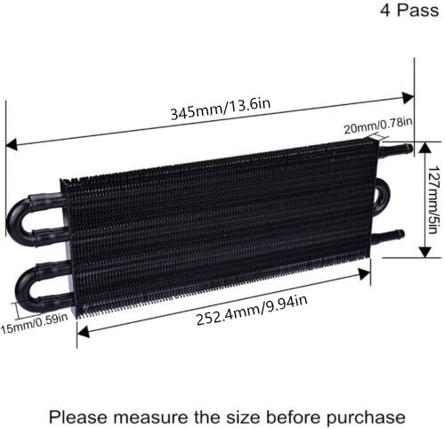 4 Rows Universal Aluminum Remote Transmission Oil Cooler Radiator Converter Kit