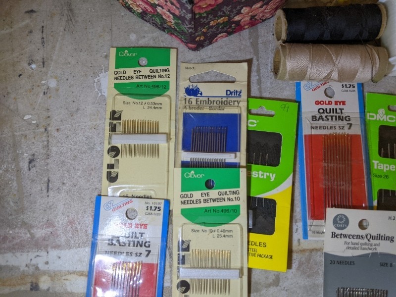 Quilting Embroidery Tapestry ,Sewing Needles Lot Dritz, Coats, DMC, Gold Eye