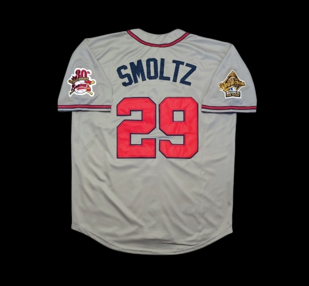 John Smoltz Atlanta Braves 1995 Men's Road Gray Baseball Jersey