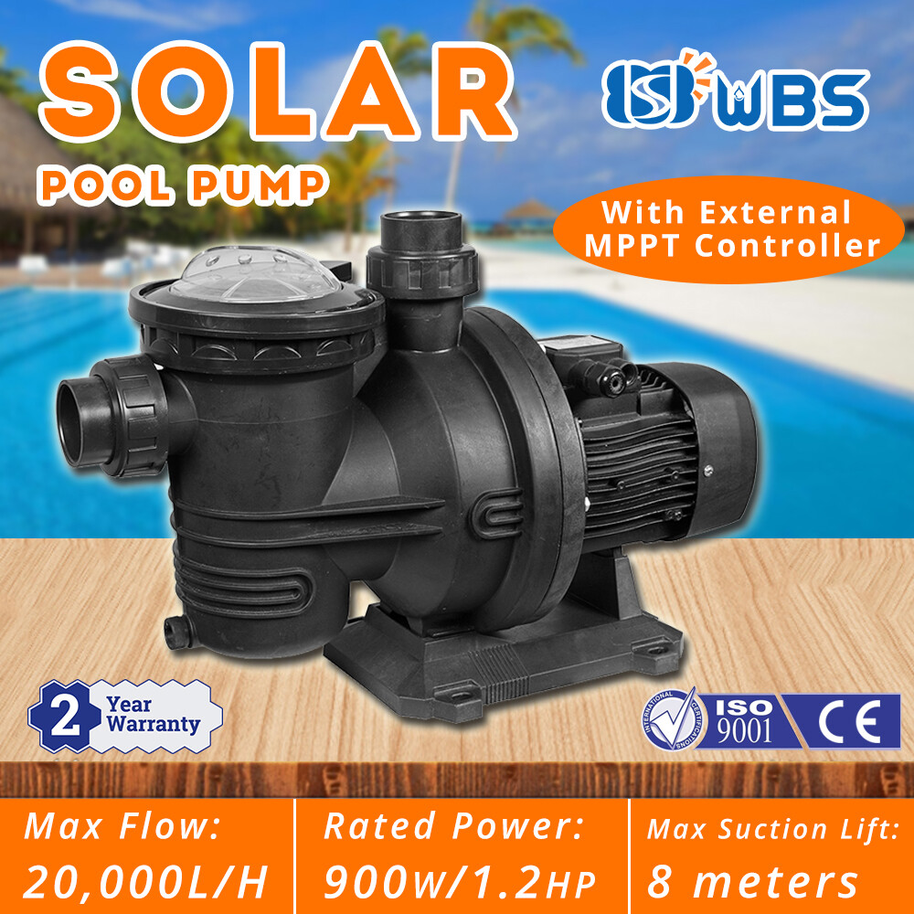 900W Solar Pool Pump Swimming Pool Brushless DC Motor 20000L/H 19m + Controller