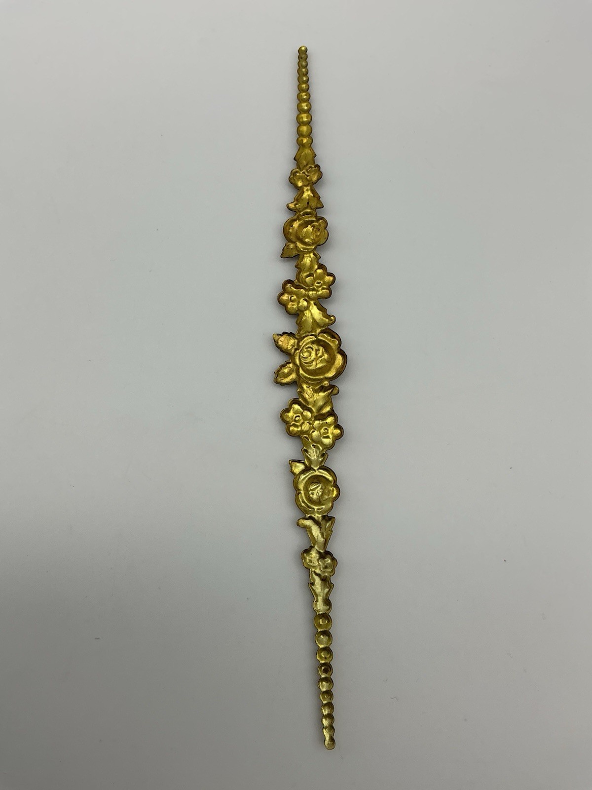 Brass Single Floral Accent Trim Piece 8 Inches Pliable