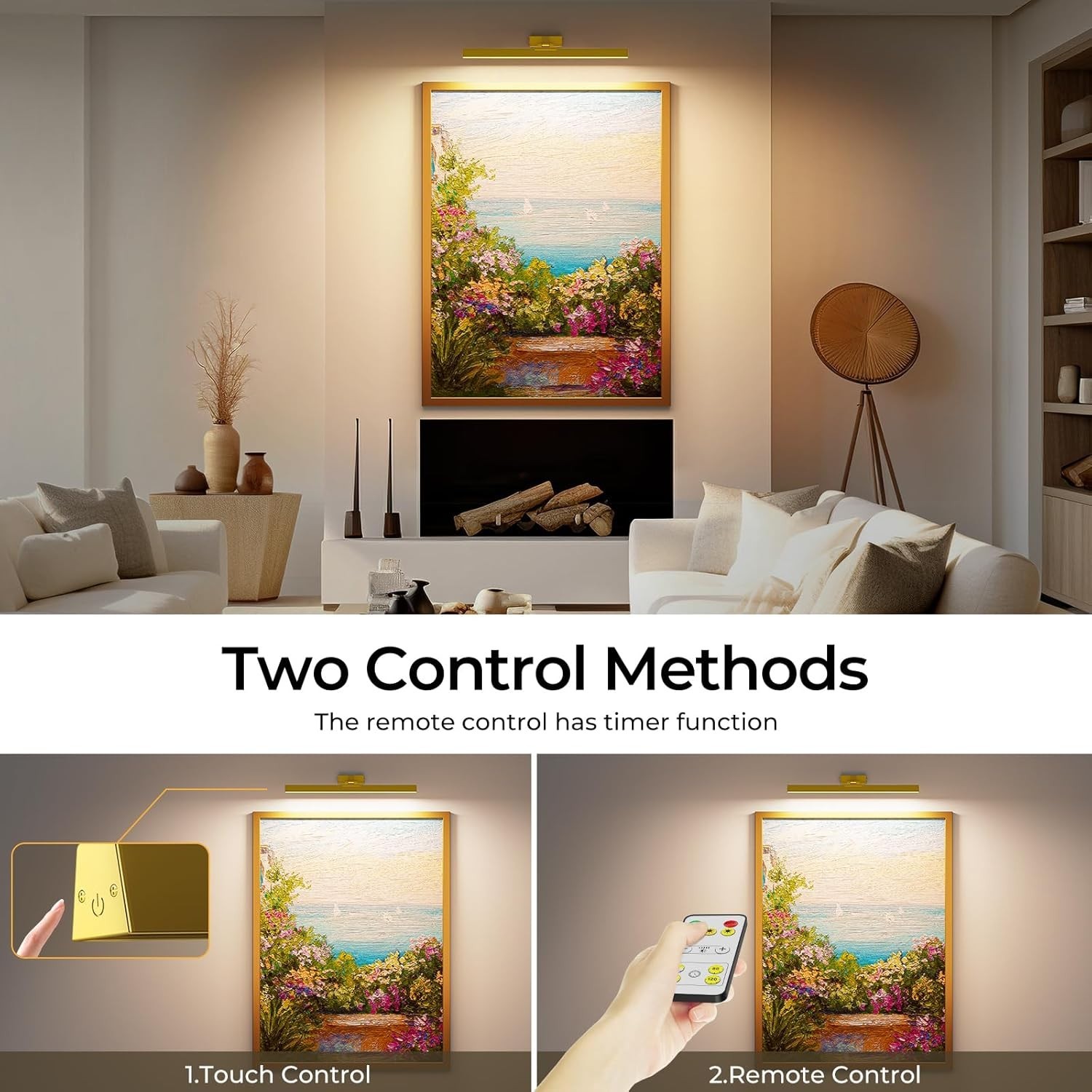 LRLITE Battery Operated Picture Light Gallery Light for Paintings CCT Dimmable