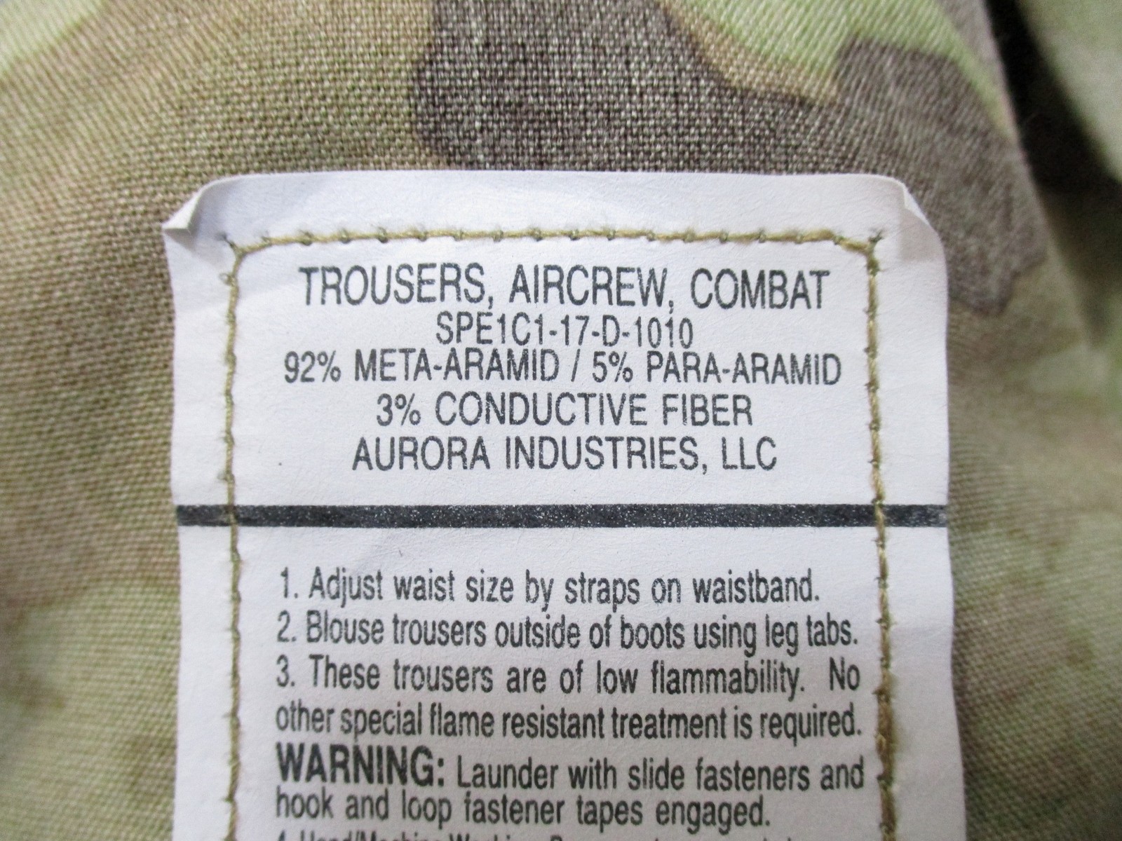 NWOT ARMY OCP AIRCREW TROUSER A2CU AVIATION FUELER PANTS MULTICAM LARGE/REGULAR
