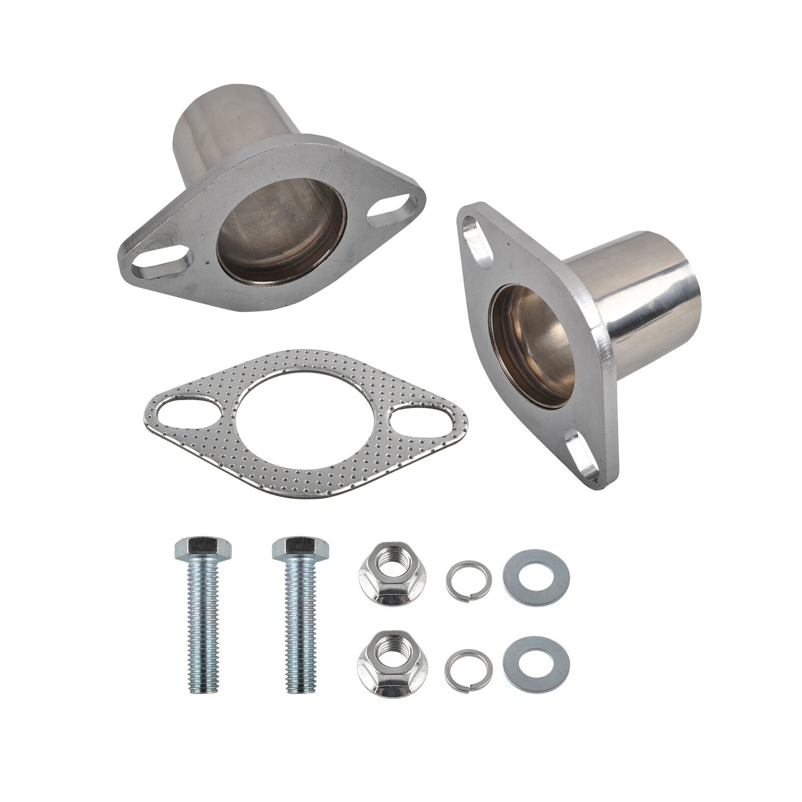 All Out Fab 2.5 inch Exhaust Flange Repair Pipe Kit 2 Bolts & Gasket hardware
