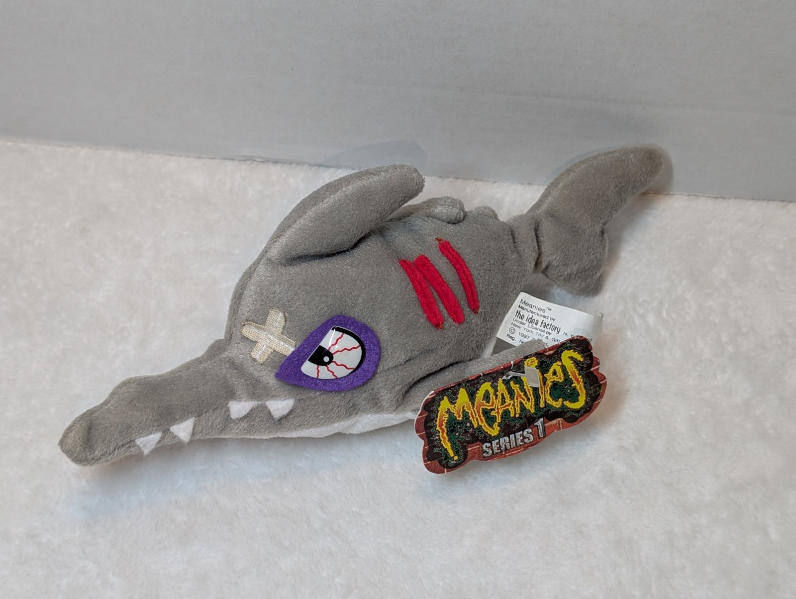 Vintage 90s Meanies Plush Lot 6 - Series 1 & 2 With Tags DIGGER Snake Eyes BEAR