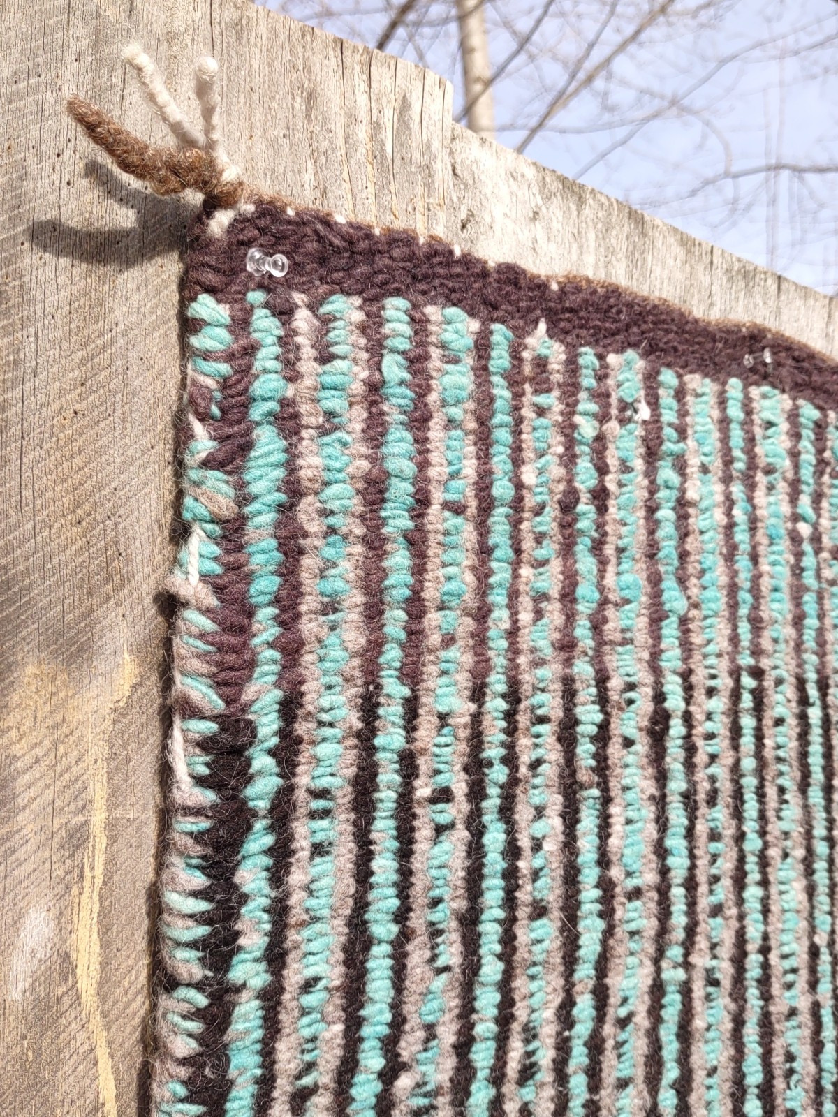 Navajo Rug Antique Native American Indian Twill Weaving Textile 1910 62 x 30