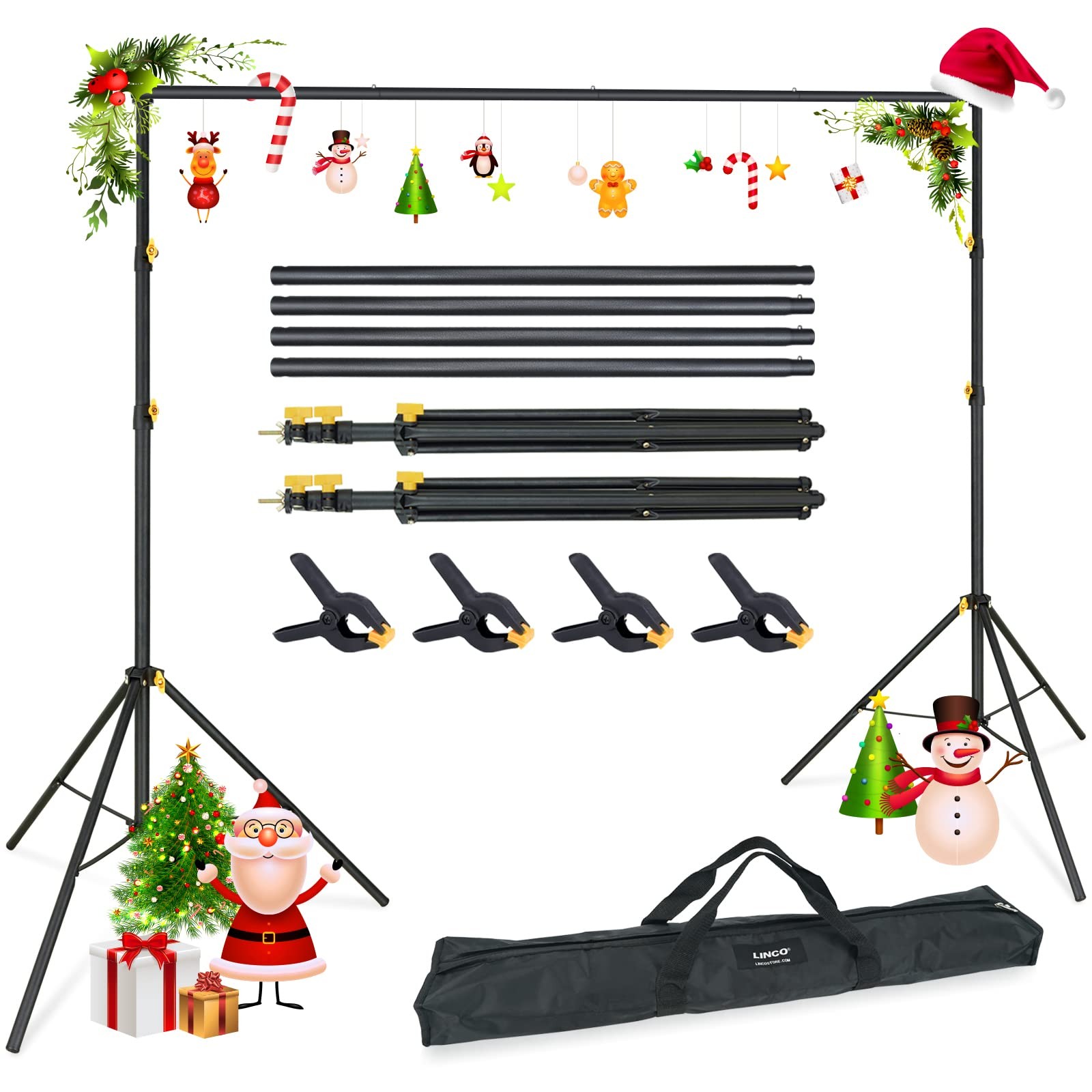 Adjustable Photo Background Stand 10x6.5ft Studio Backdrop Support Kit
