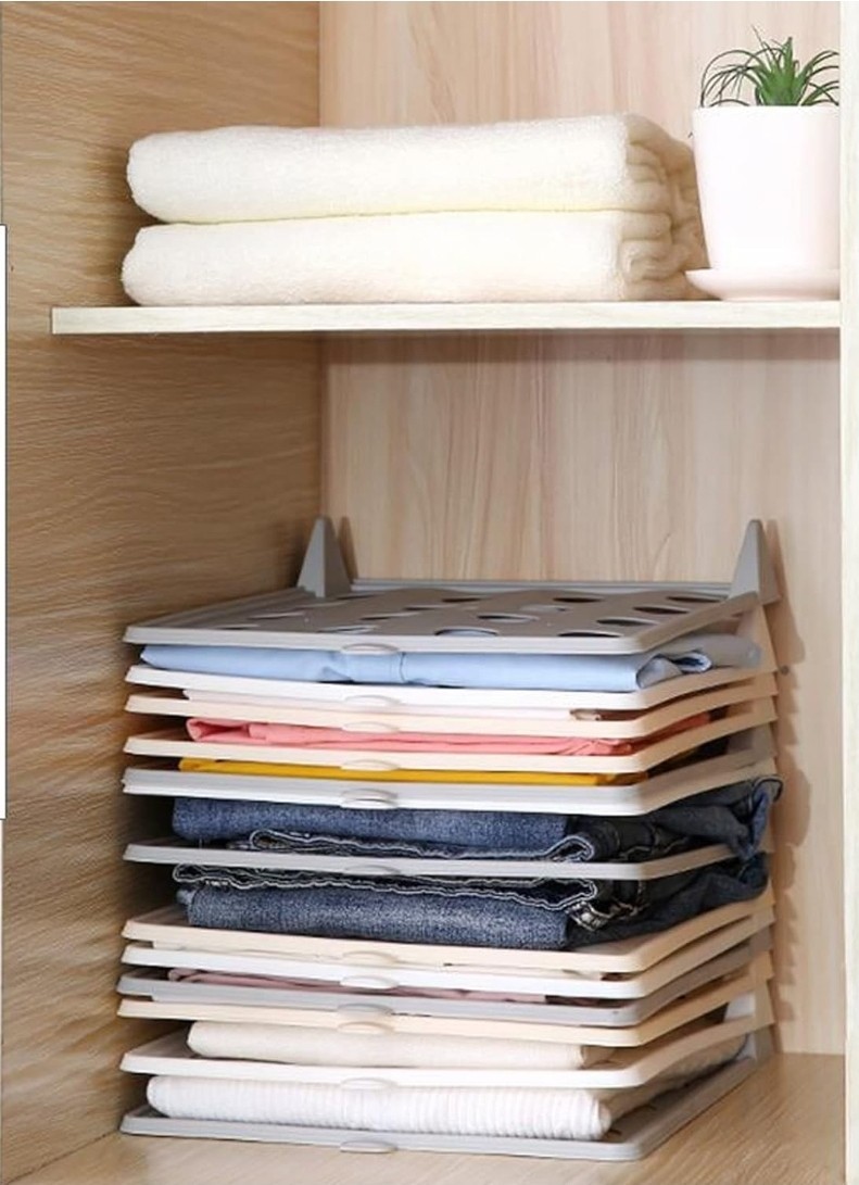 Layered Folding Clothes Storage Board Pants T-Shirt Organizer Rack For Home Ward