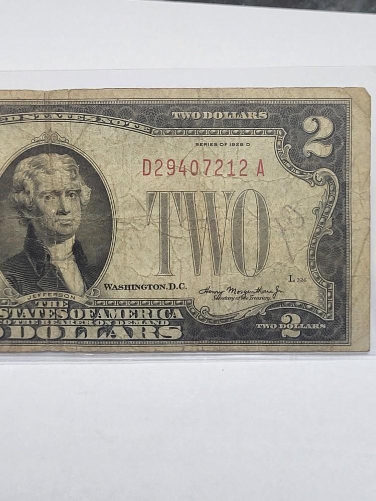 1928 D $2 RED SEAL United States Note