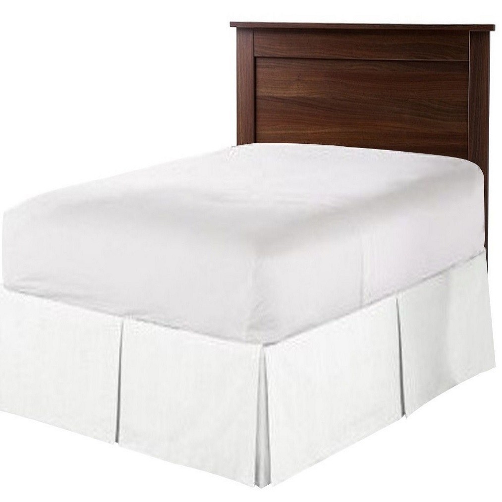 3 Sided Wrap Around Tailored Bed Skirt, 600 TC Solid Cotton || Drop 5" - 8" in.