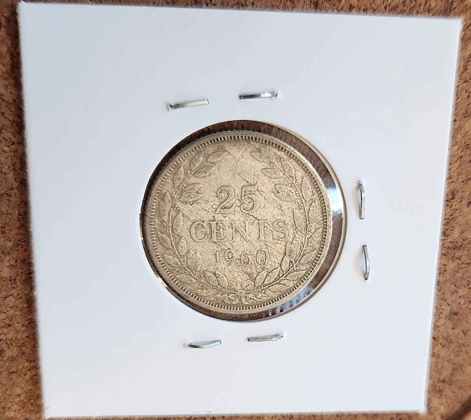 LIBERIA SILVER COIN~1960~KM16 LIBERIAN 25 CENTS .900 VINTAGE FOREIGN CURRENCY