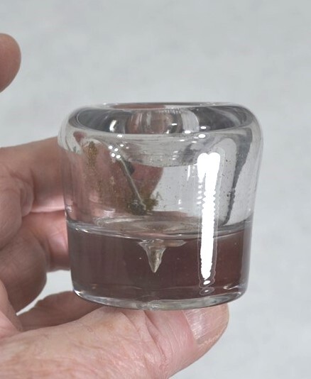 antique ink bottle lot round, cottage, desk 4 sheared tops light aqua original