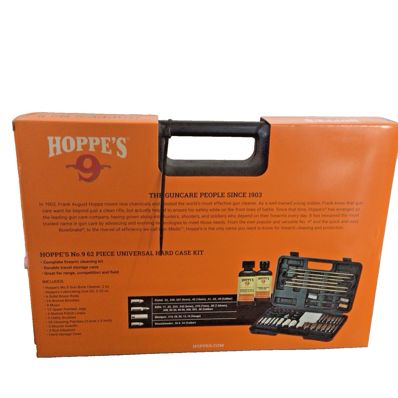 Hoppes No 9 Universal Firearm Cleaning Kit Hardcase Included 62 Piece Kit New