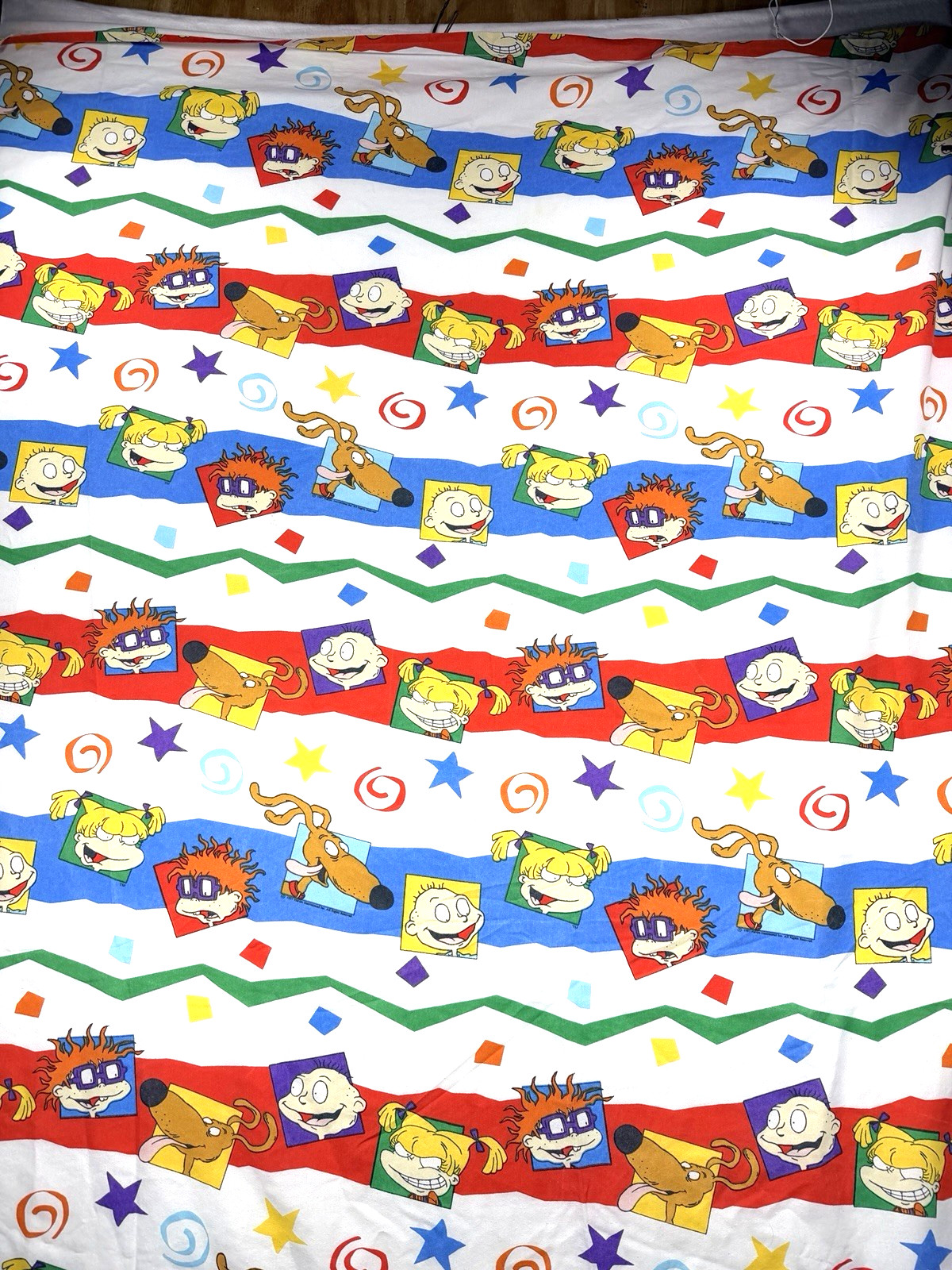 Vintage 1997 Springs Rugrats Cartoon Character Twin Size Flat Sheet Nickelodeon