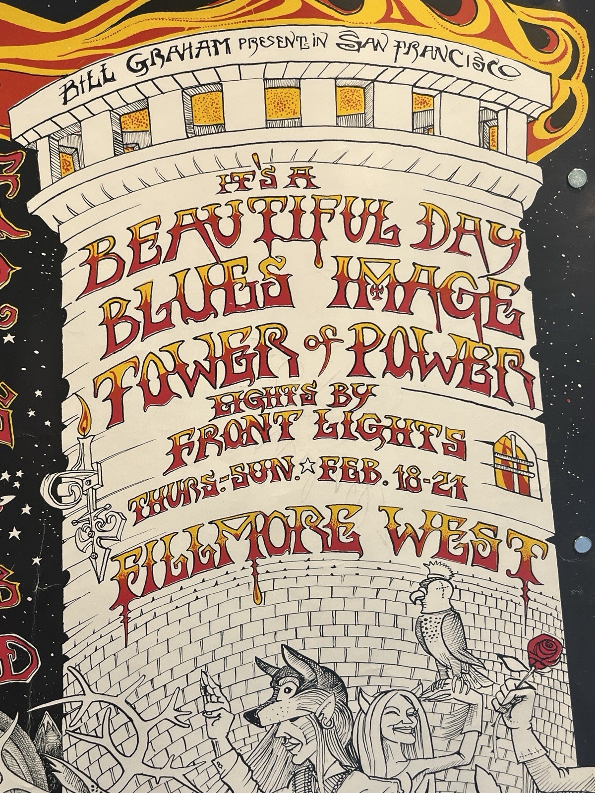 FLEETWOOD MAC STEPPENWOLF FILLMORE concert poster 1970 BILL GRAHAM 21x28 BG270
