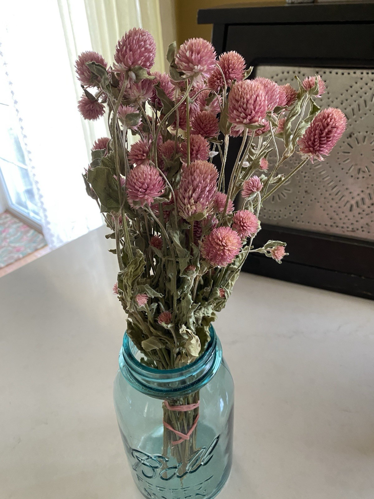 PINK Dried GLOBE AMARANTH Bunch BOUQUET Bundle DRIED FLOWERS Auc#2