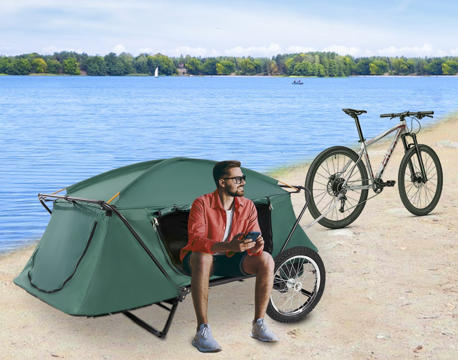 Bike trailer tent, bike Camper, Bicycle Trailer Tent, cargo trailer, folding