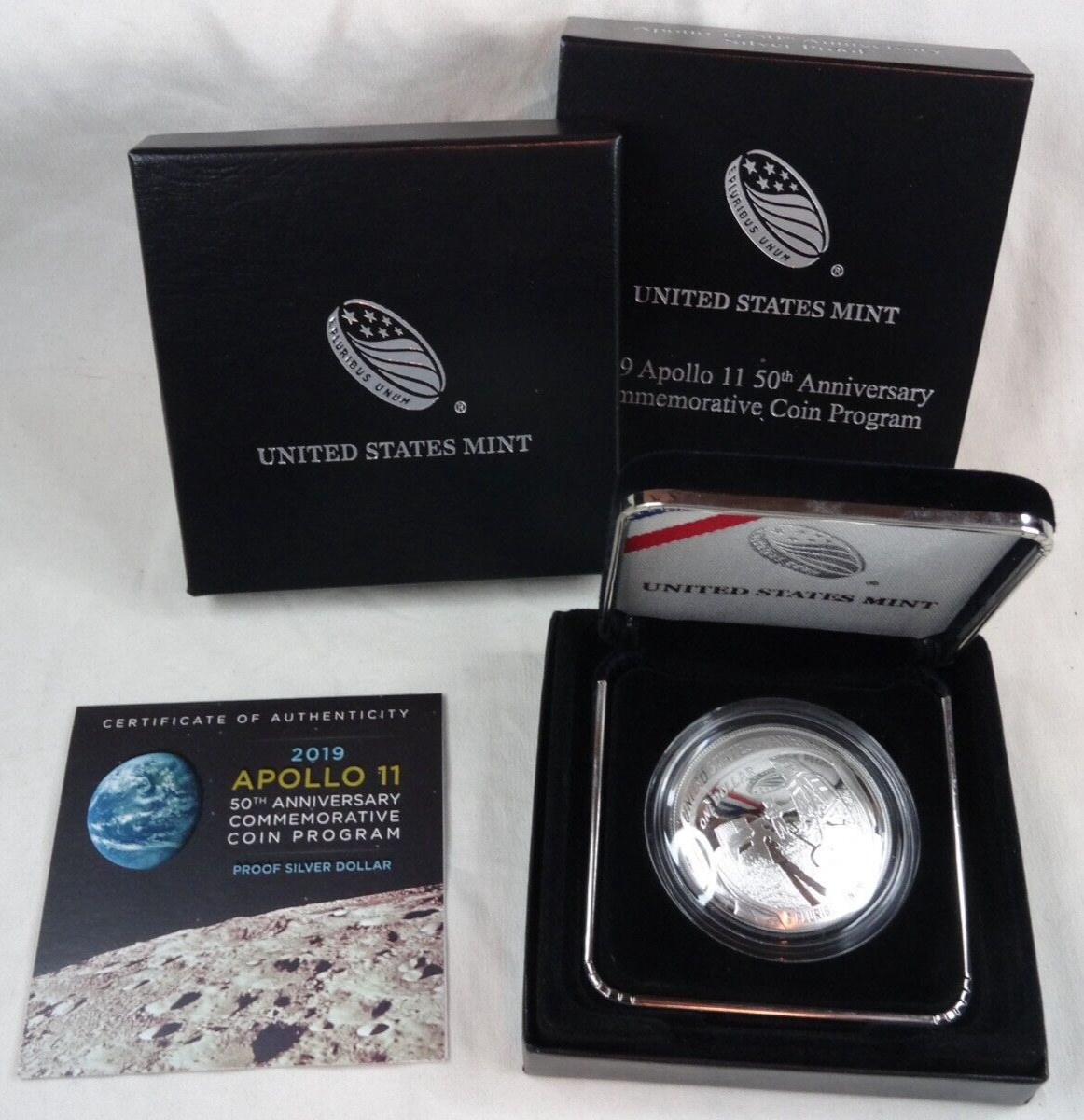 2019-P Apollo 11 Proof Silver Dollar US Mint Commemorative $1 OGP Box & COA