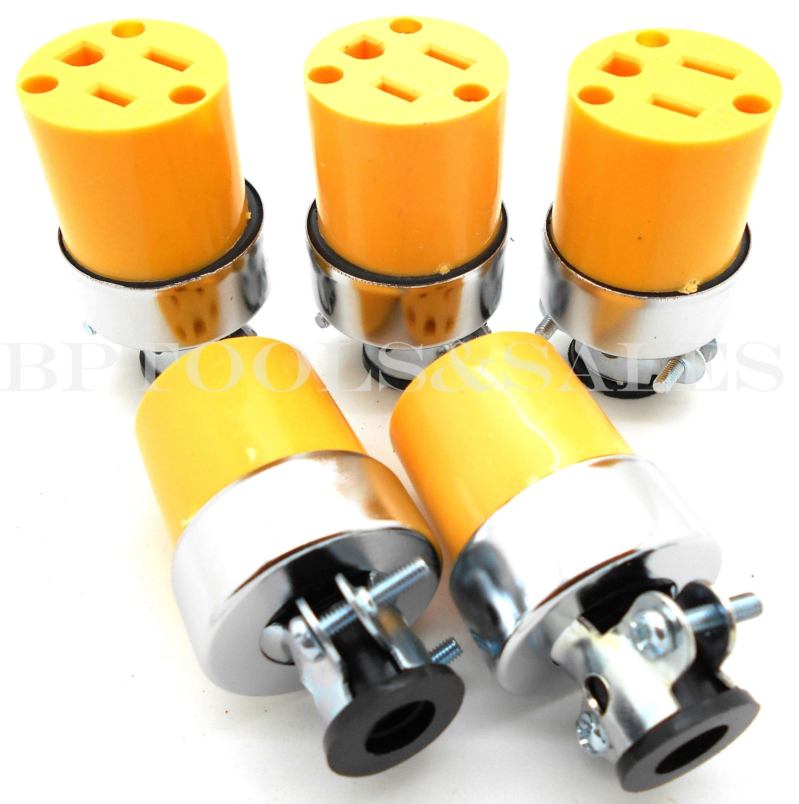 5 Pc Female Extension Cord Electrical Wire Repair Replacement Plug End Set