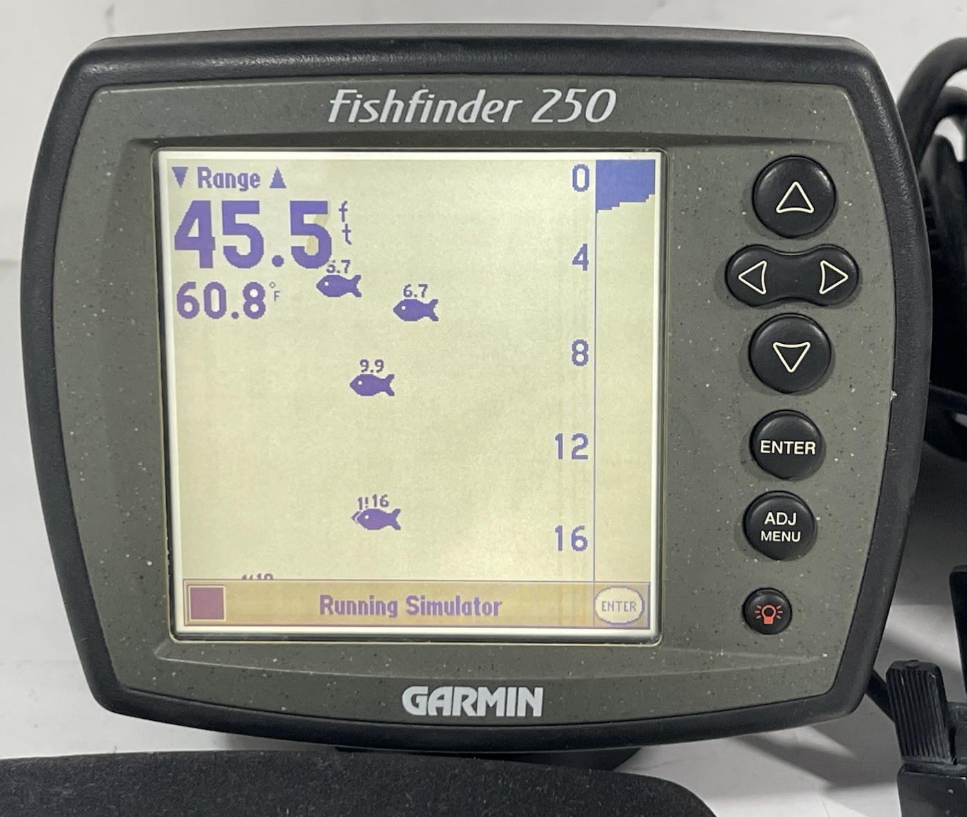 GARMIN Fishfinder 250 Sonar Sounder FishFinder W/ Transducer Speed Sensor Bundle