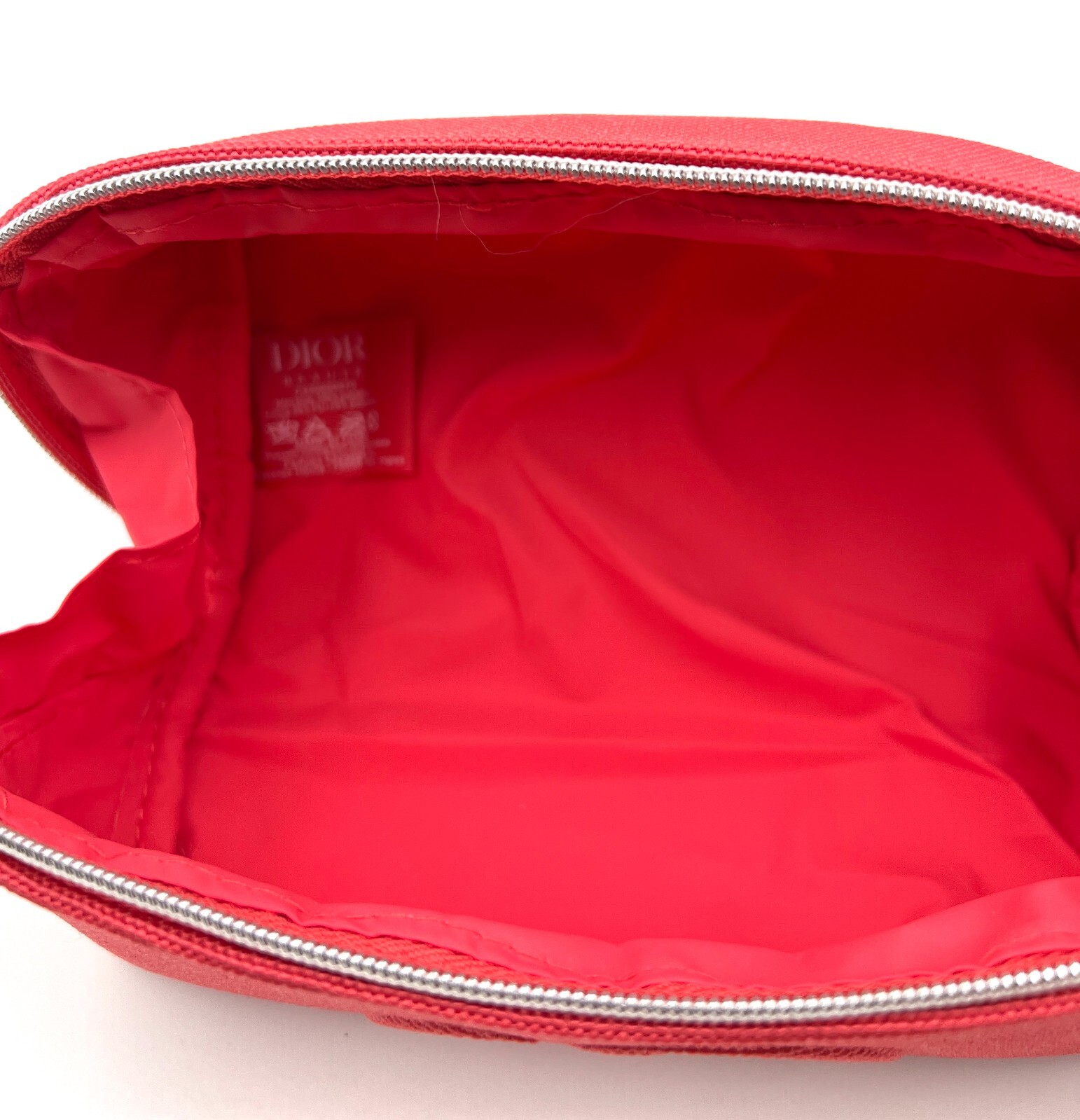 New! Christian Dior Cosmetic Makeup Bag Pouch Clutch Pencil Case ~ Red