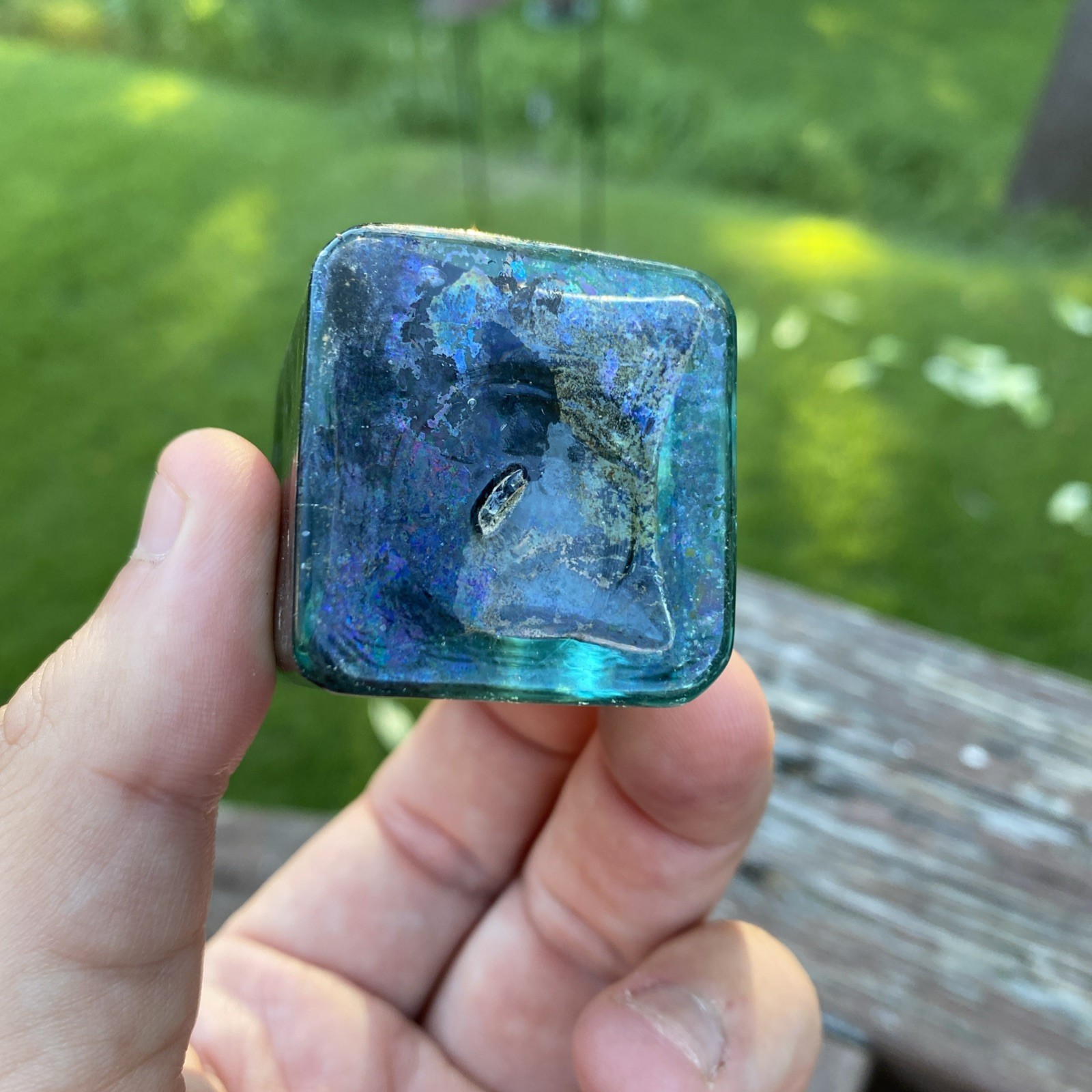 Small Aqua Cathedral Style Bottle Possibly An Ink Or Mucilage