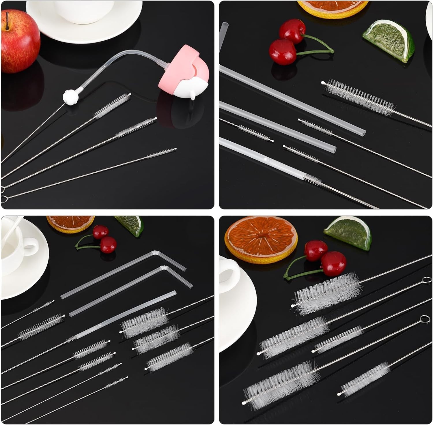 Nylon Straw Brush Cleaner Bottle Tube Pipe Small Long Cleaning 10Pcs Set USA Lot