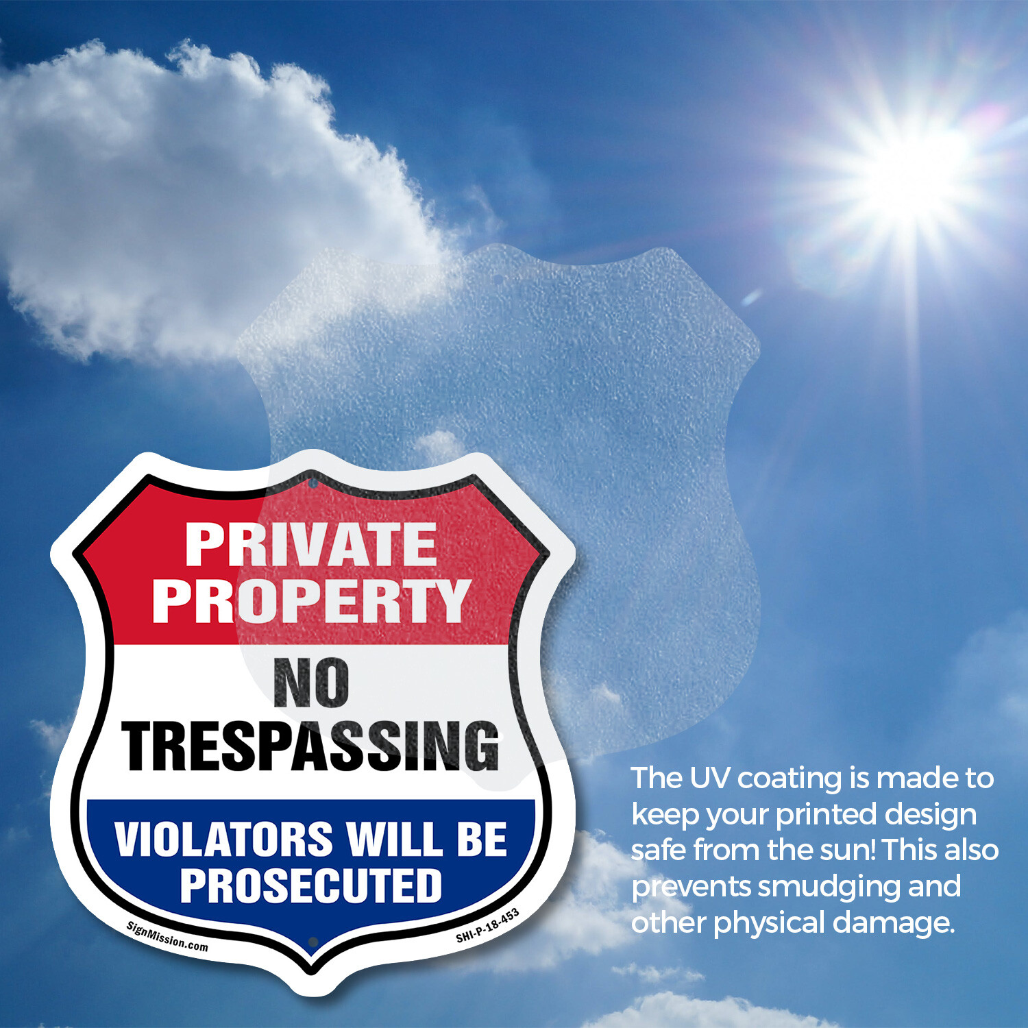Private Property Shield Sign No Trespassing Violators Will B Shield Shaped Sign
