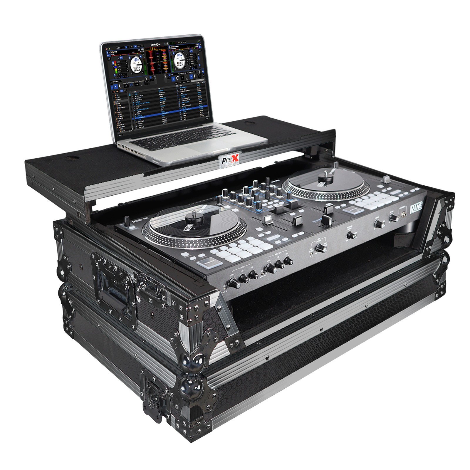 Pro X Flight Case For RANE ONE DJ Controller w/Shelf, 1U Rack, & Wheels (Black)