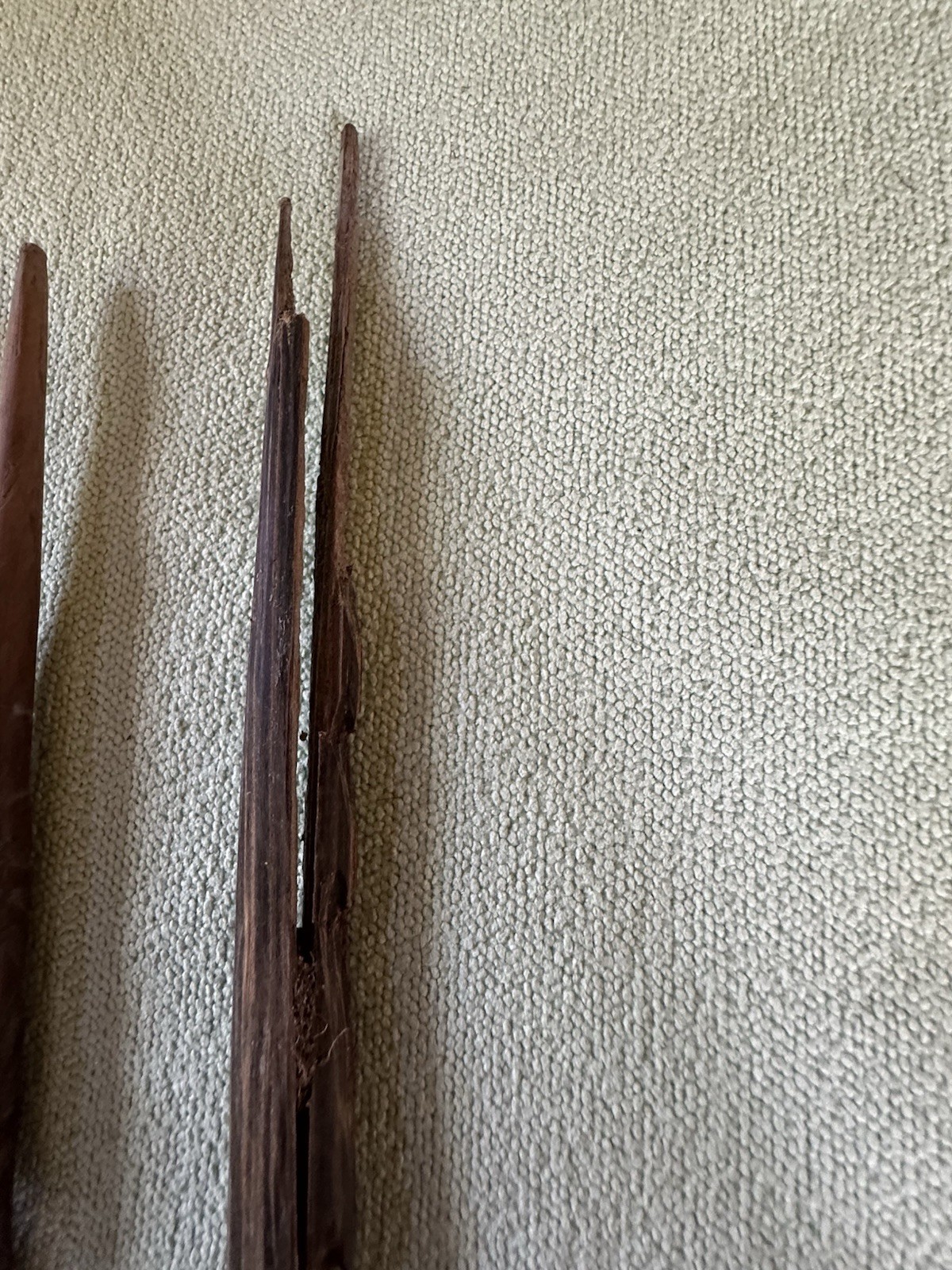 6 Antique Australian Aboriginal Carved Spear Tips