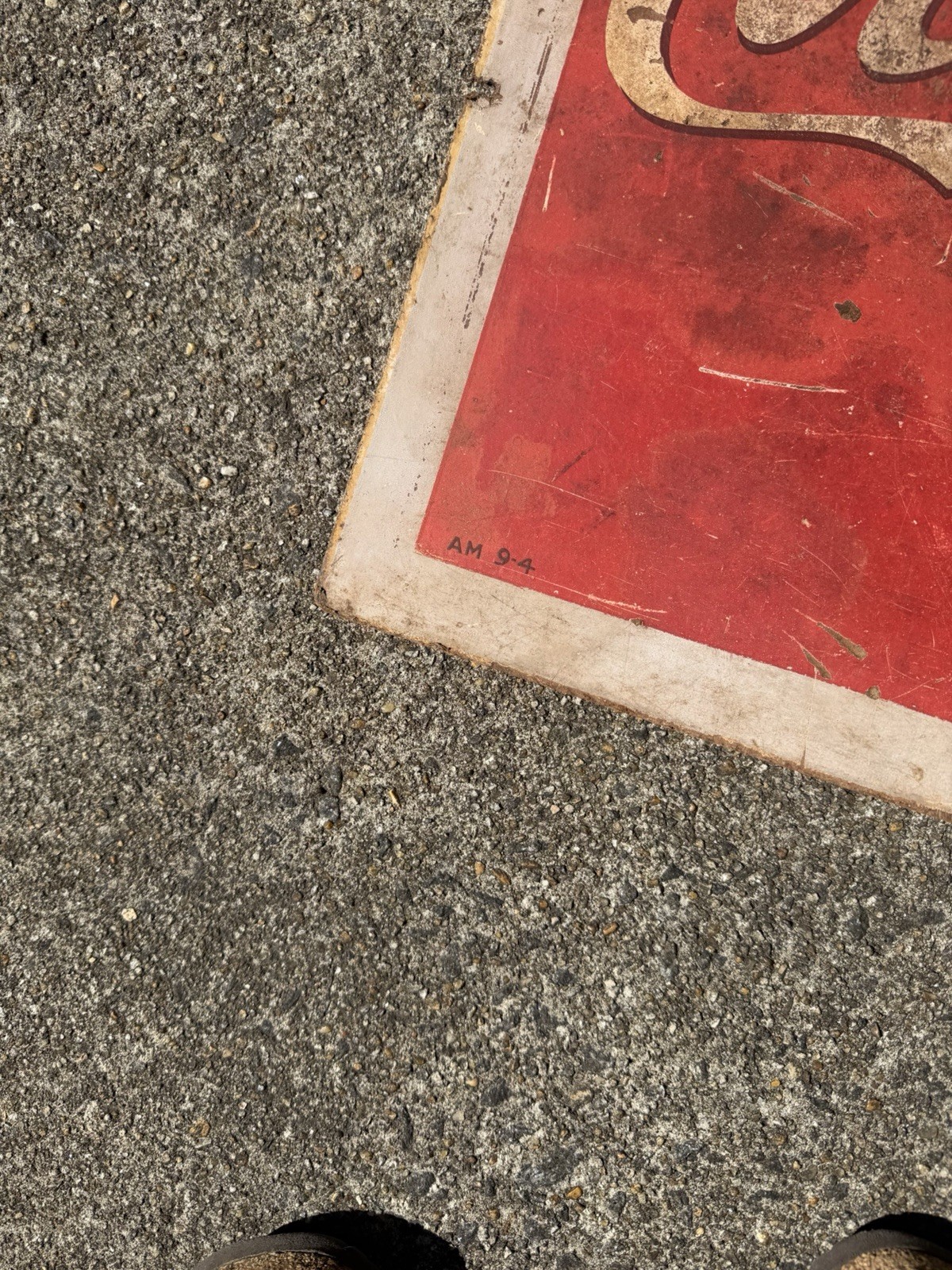 1940s ? Coca-Cola Pause Drink Coke Pressboard Sign Vintage 18” X 54”