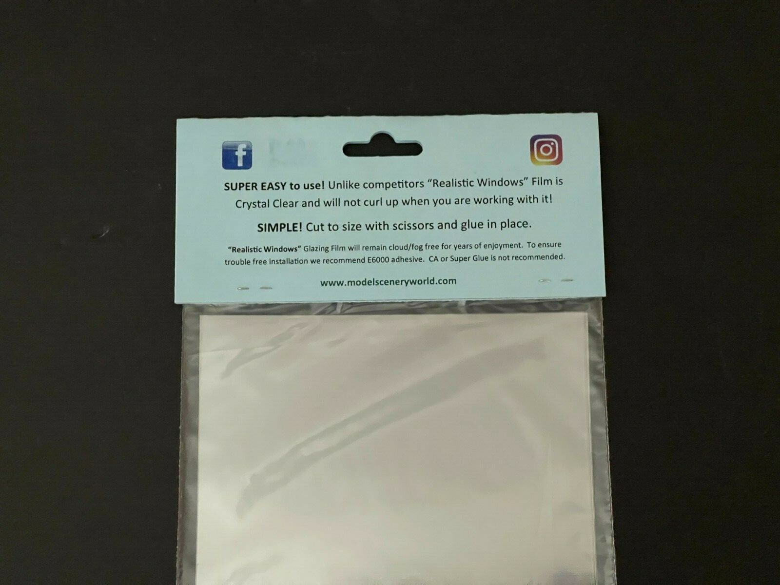 Realistic Windows Clear Window Film Glazing NO Curl for Scale Models 5 Sheets