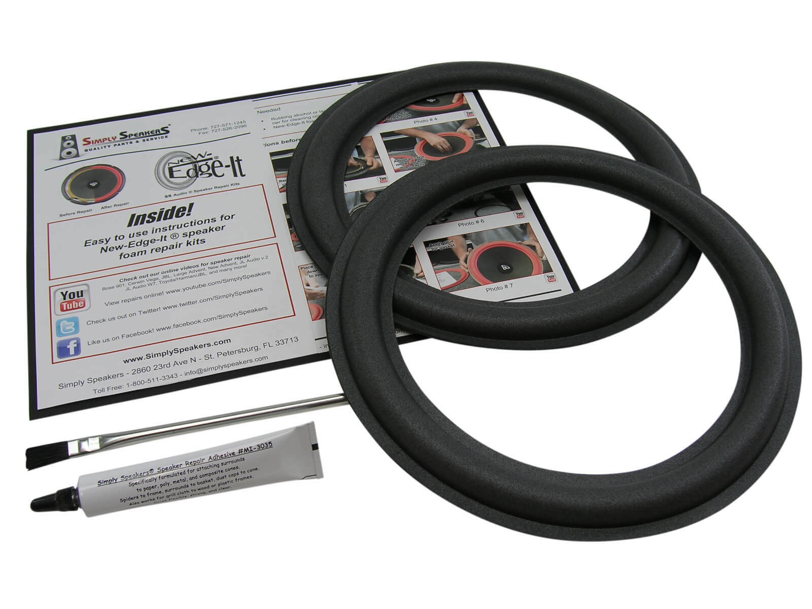 JL 10W0, 10W3, 10W3 v.2, 10w6, Audio 10" Subwoofer Foam Edge Repair Kit FSK-10JL