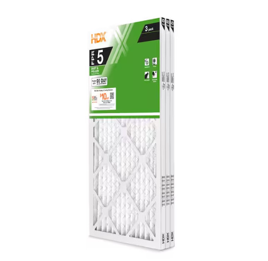 14 x 30 x 1 Standard Pleated Air Filter FPR 5, 3-Pack, Air Filters Replacement