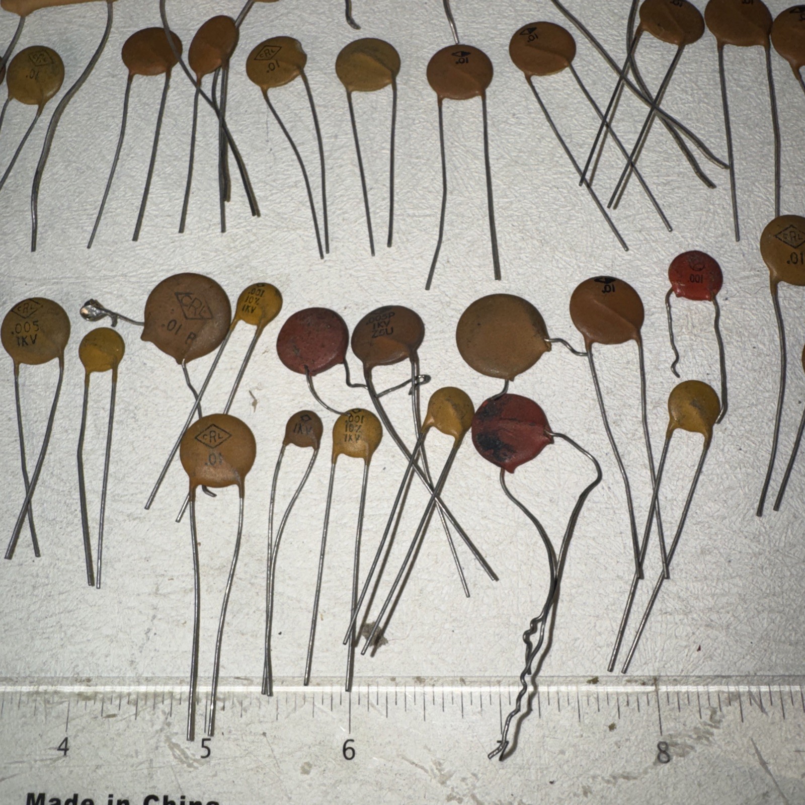 Assorted Lot of 100+ Ceramic Disc Capacitors - Variety Values, Power & Brands