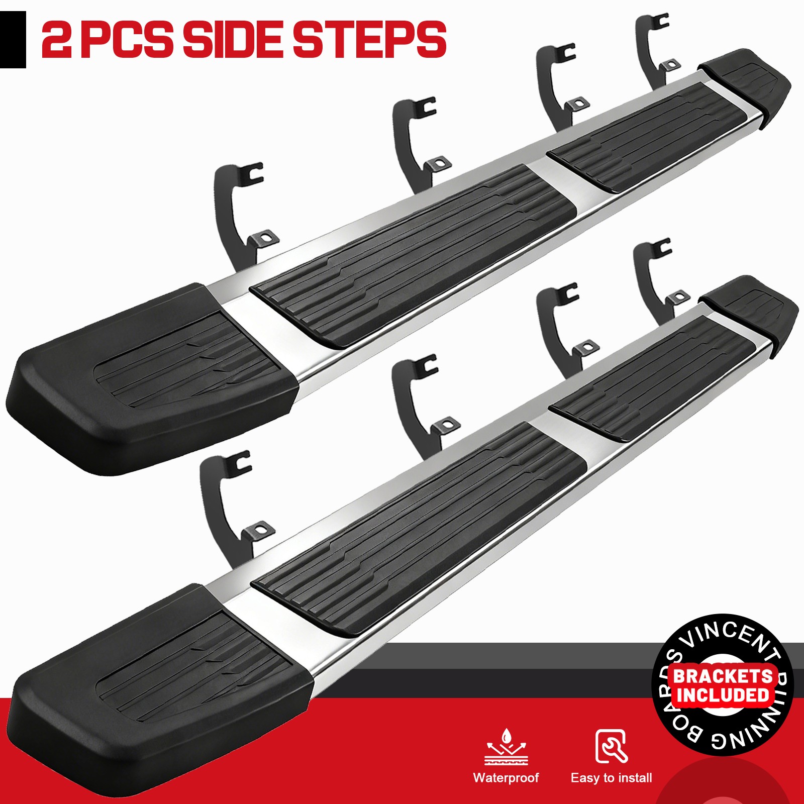 For 19-26 Silverado/Sierra 1500 Crew Cab 6" Step Nerf Bar Running Board S/S S