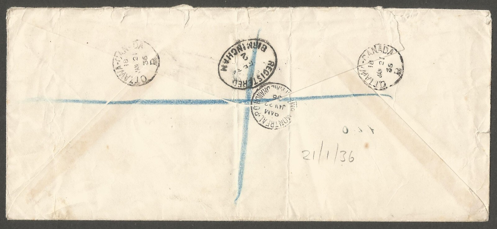 1933 Registered Cover 17c GV Multi/Medallions CDS Ottawa Ont to England Receiver